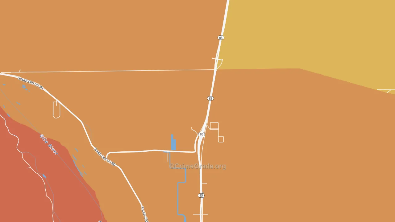 Perryville, AZ Map of Burglary Rates