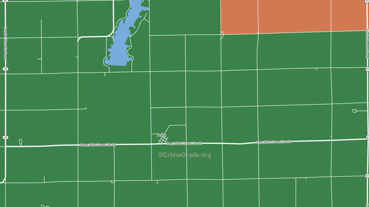 Perth, KS Map of Burglary Rates