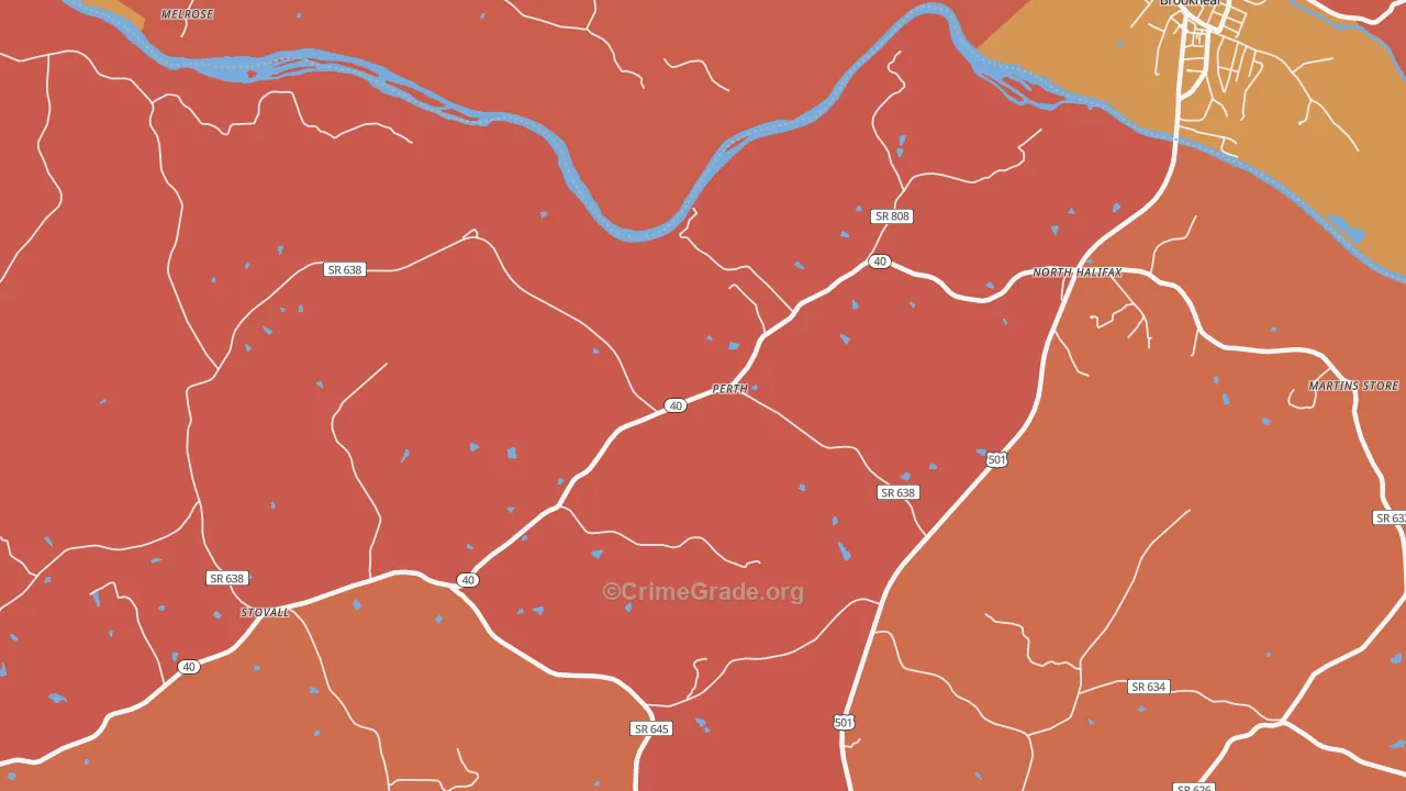 Perth, VA Map of Burglary Rates