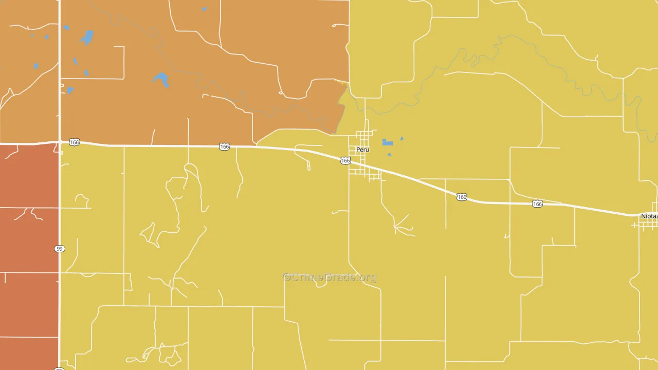 Peru, KS Map of Burglary Rates