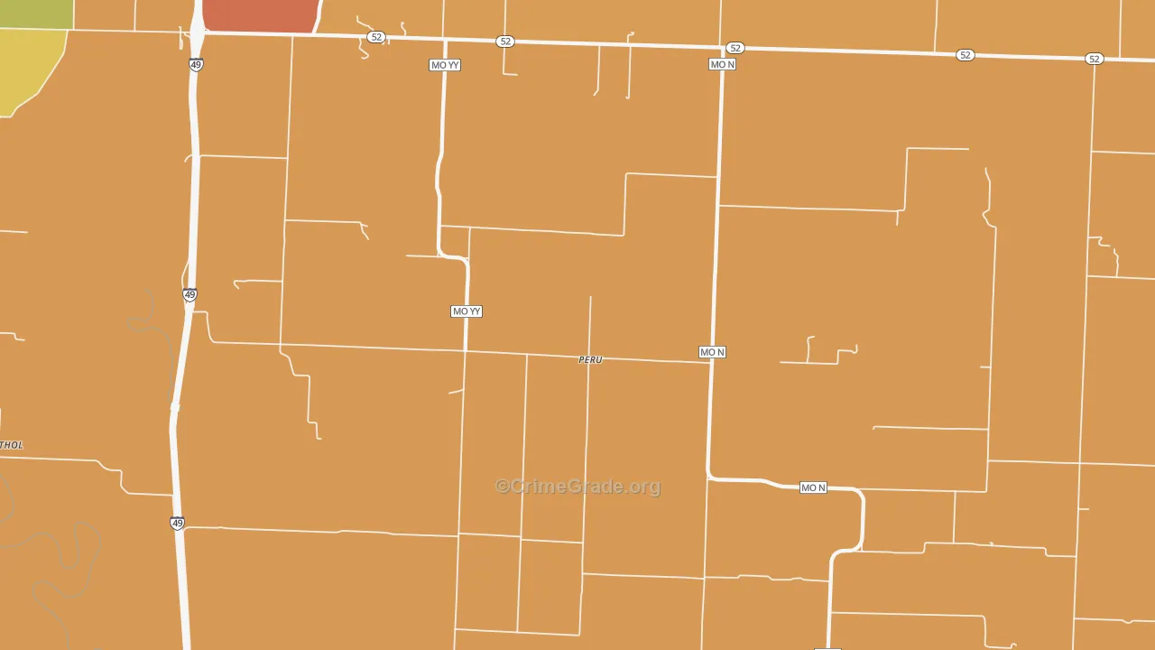 Peru, MO Map of Burglary Rates
