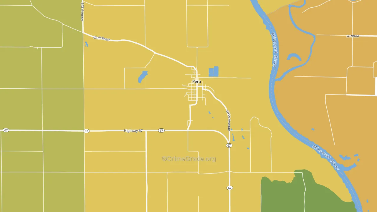 Peru, NE Map of Burglary Rates