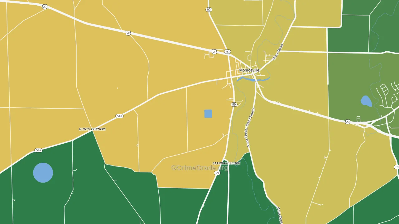 Peru, OH Map of Burglary Rates