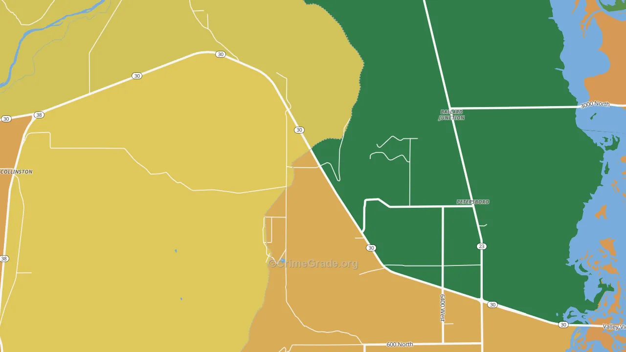 Peter, UT Map of Burglary Rates