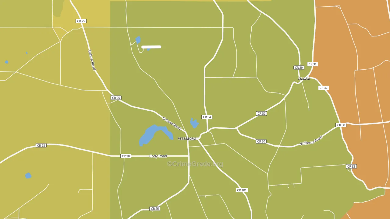 Peterboro, NY Map of Burglary Rates