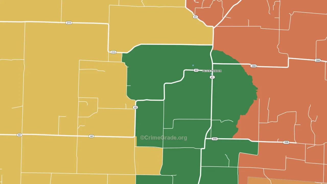 Peterpender, AR Map of Burglary Rates