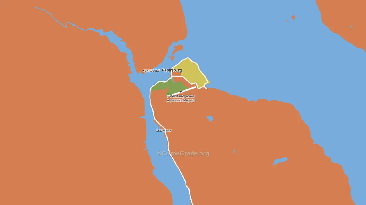 Petersburg, AK Map of Burglary Rates