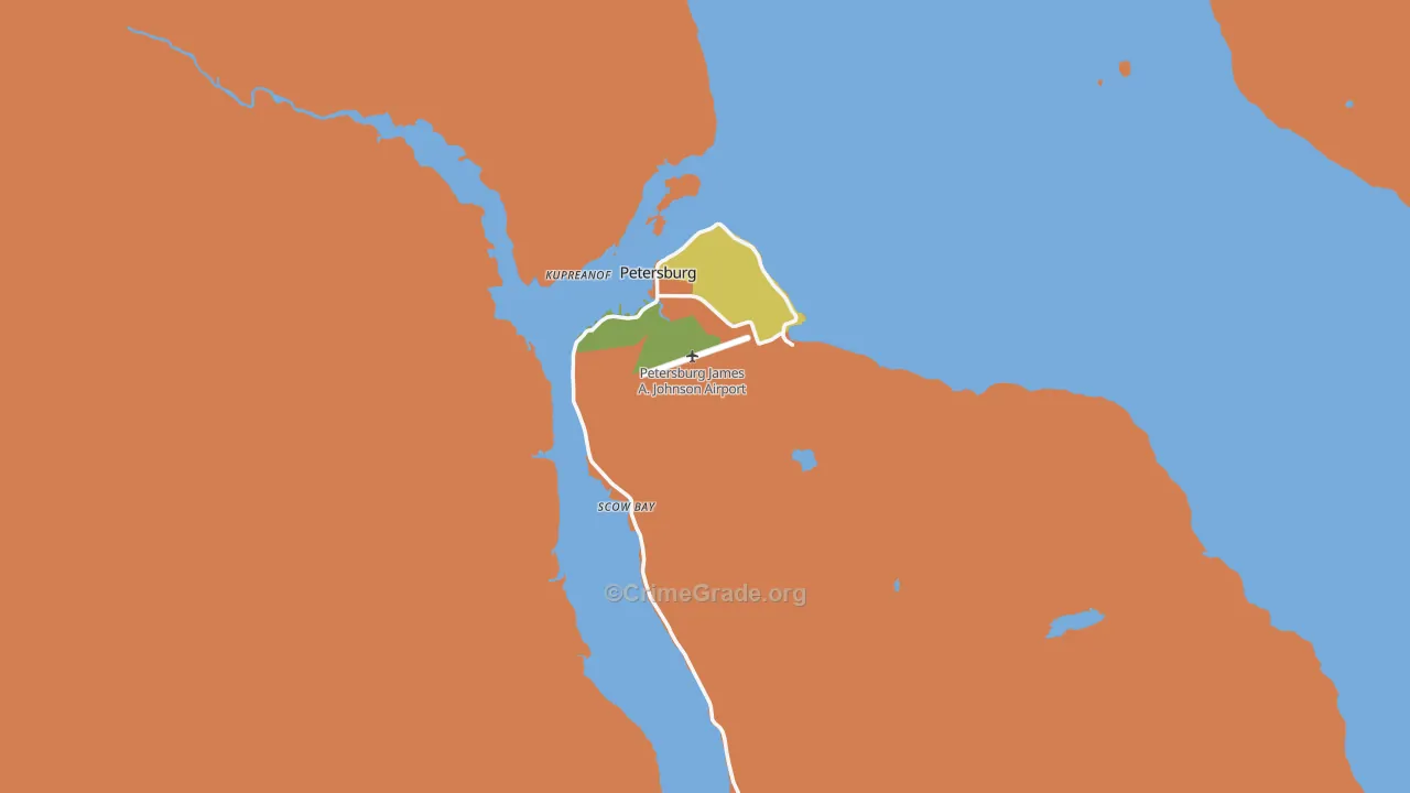 Petersburg Census Area, AK Map of Burglary Rates