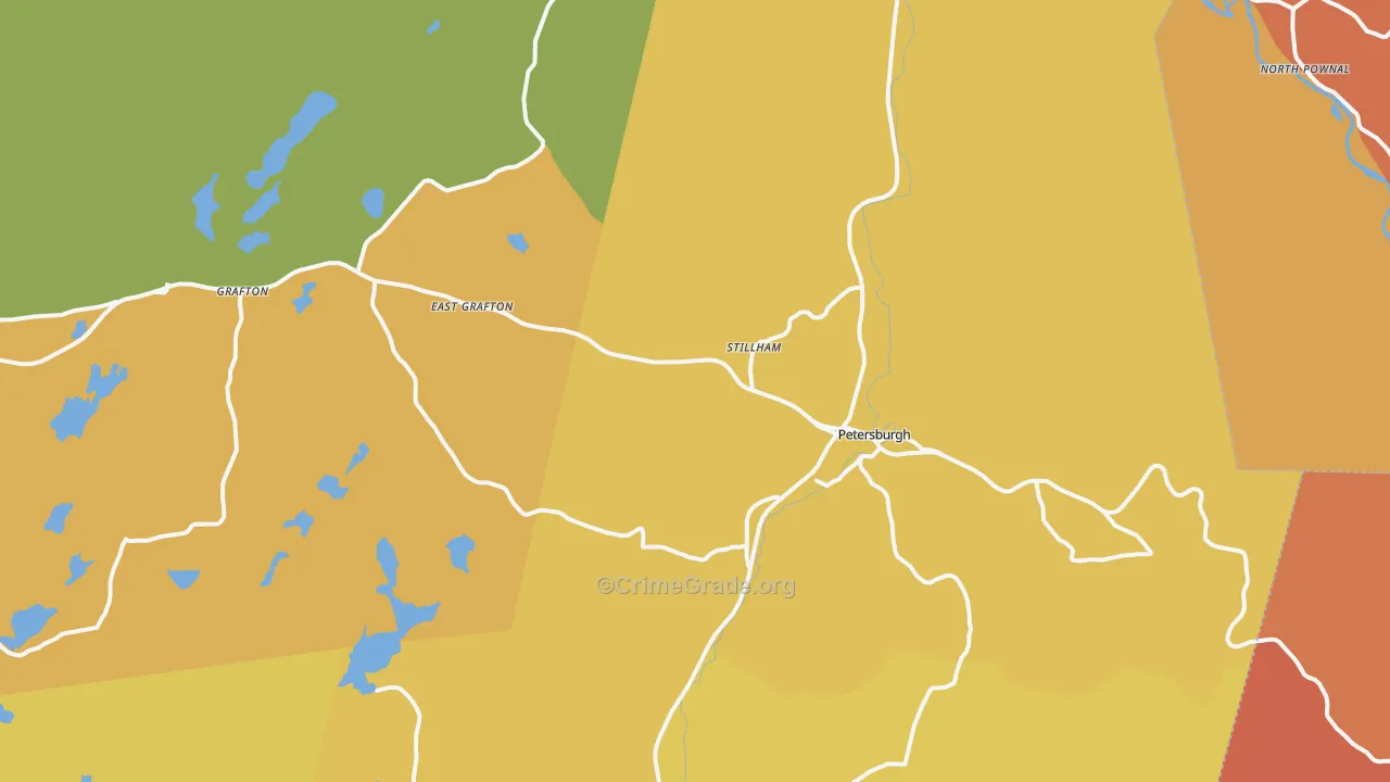Petersburg, NY Map of Burglary Rates