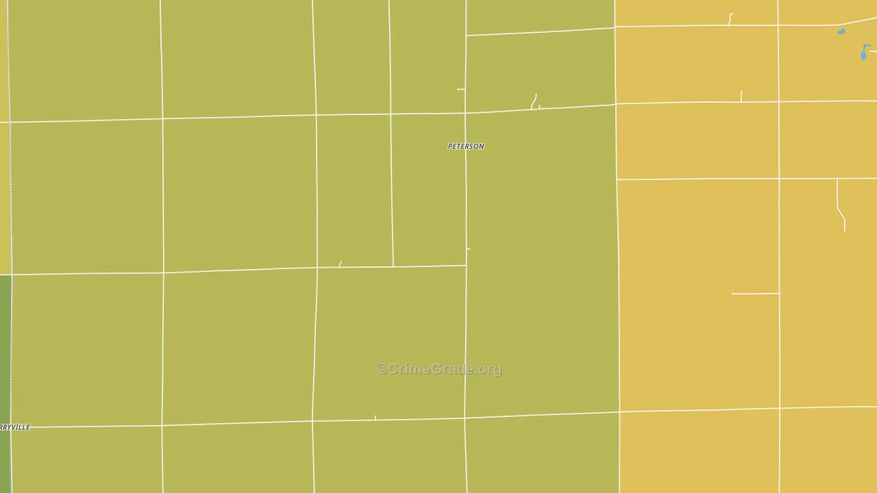 Peterson, IN Map of Burglary Rates