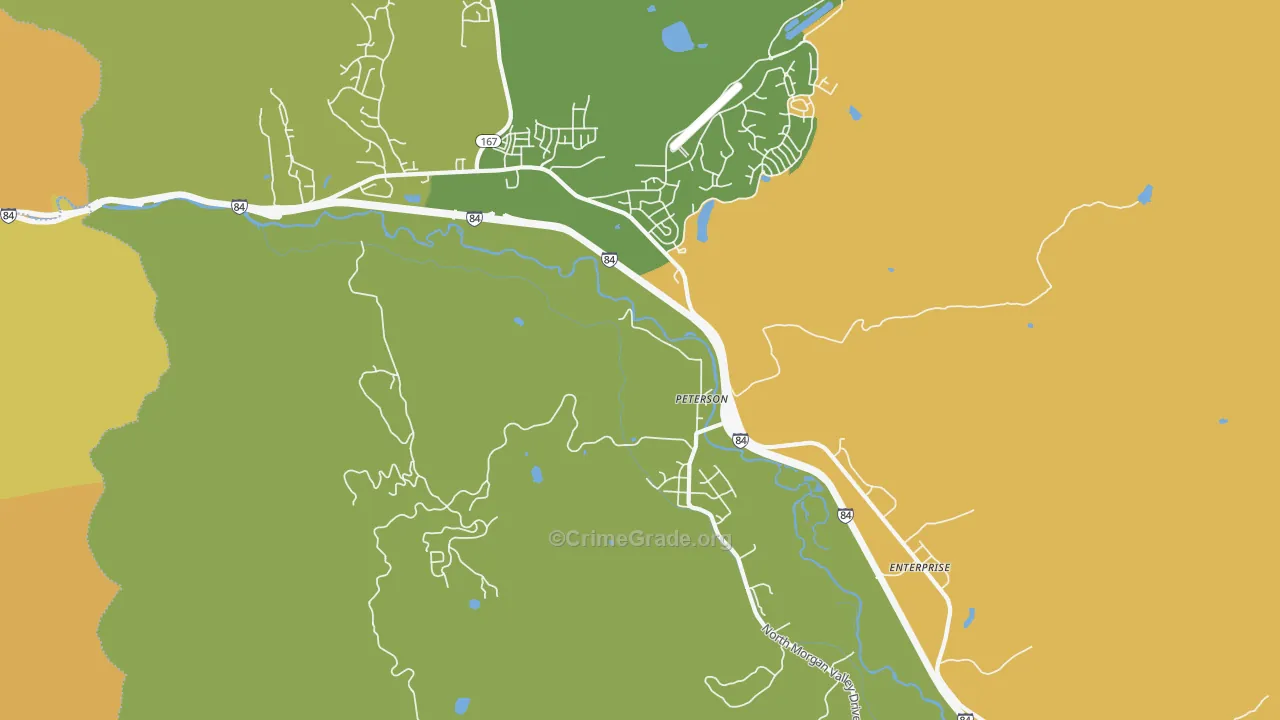 Peterson, UT Map of Burglary Rates