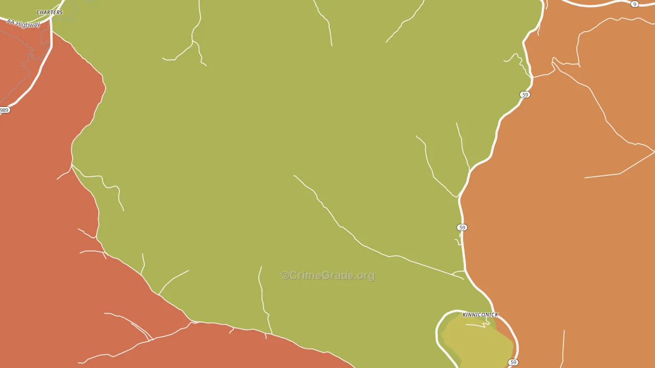 Petersville, KY Map of Burglary Rates