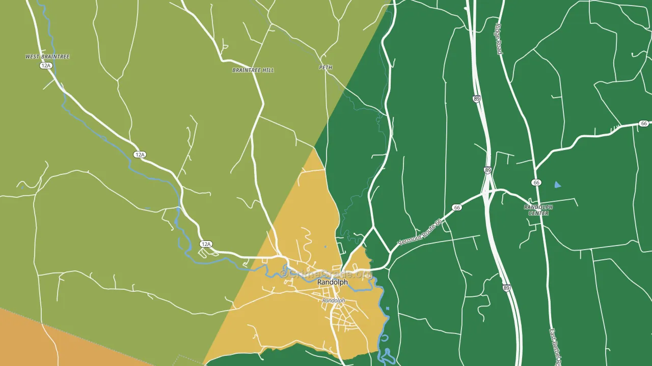 Peth, VT Map of Burglary Rates