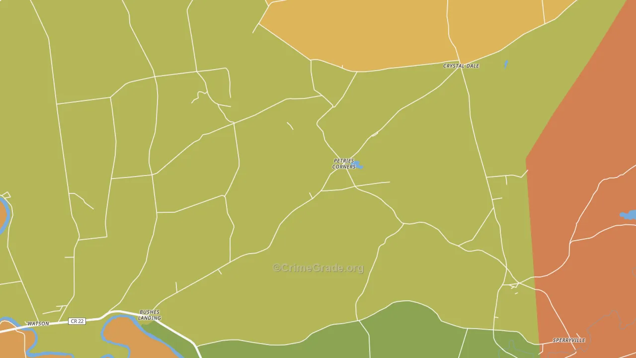 Petries Corners, NY Map of Burglary Rates