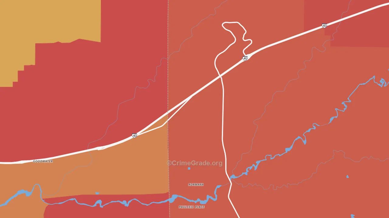 Petrified Forest Natl Pk, AZ Map of Burglary Rates