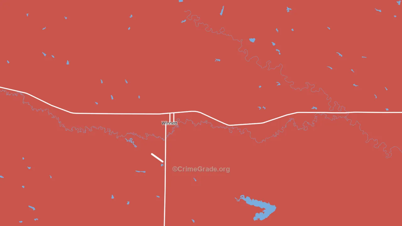 Petroleum County, MT Map of Burglary Rates