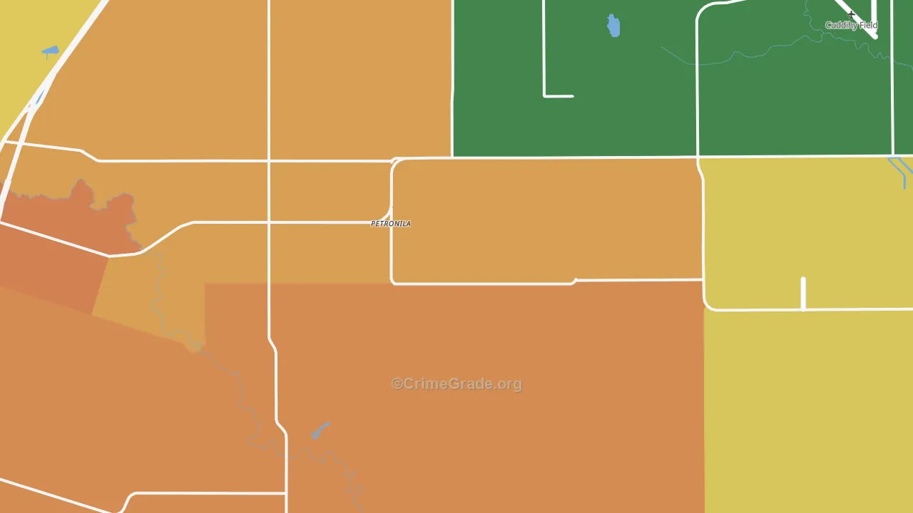 Petronila, TX Map of Burglary Rates