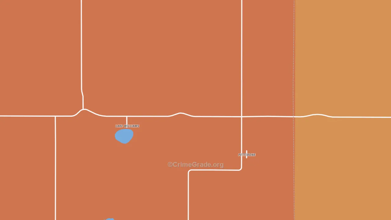 Pettibone, ND Map of Burglary Rates