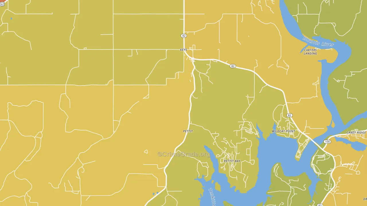 Pettit, OK Map of Burglary Rates