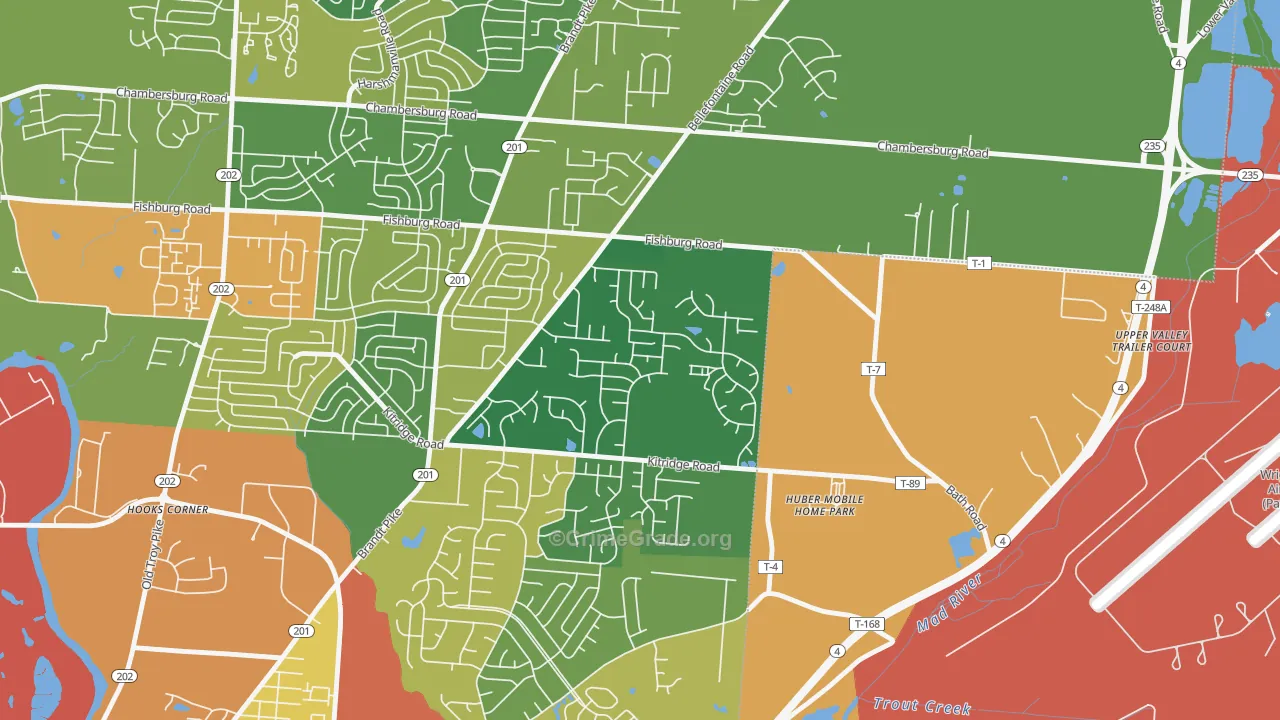 Pheasant Hill, Dayton, OH Map of Burglary Rates