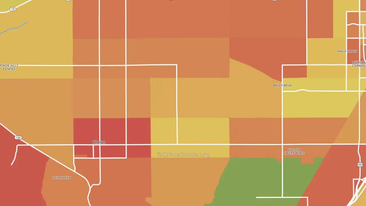 Phelan, CA Map of Burglary Rates