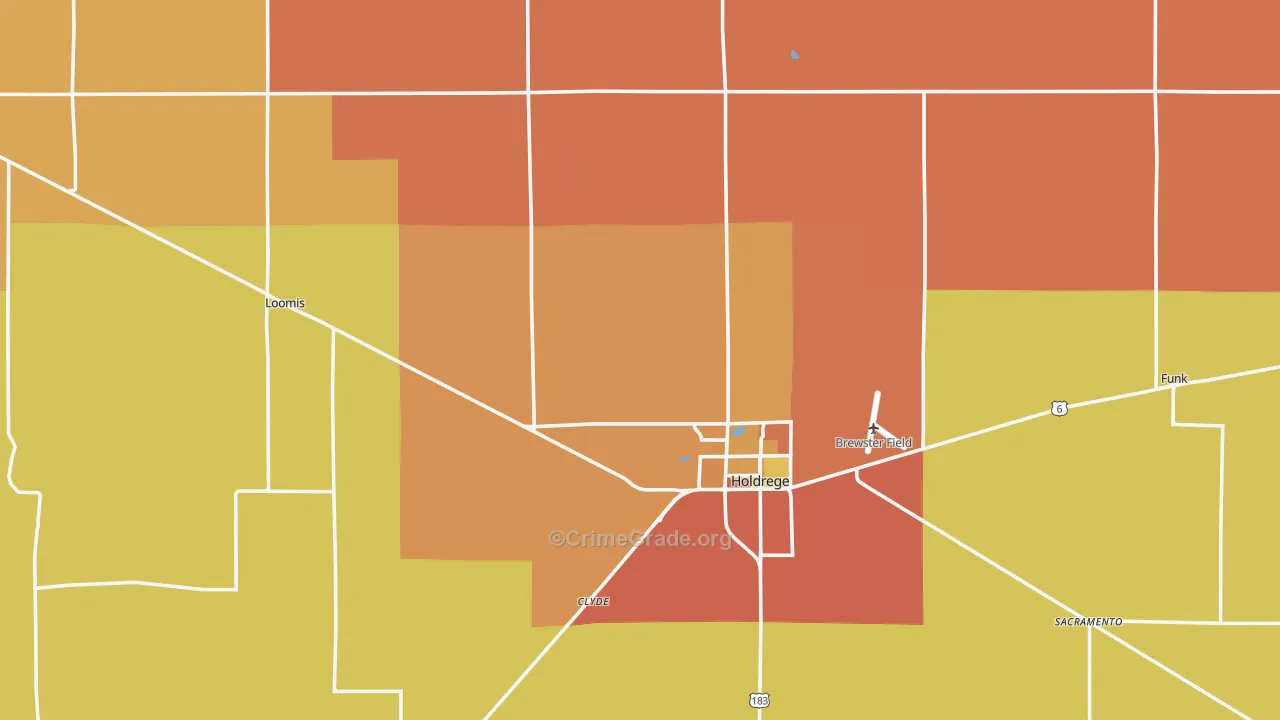 Phelps County, NE Map of Burglary Rates