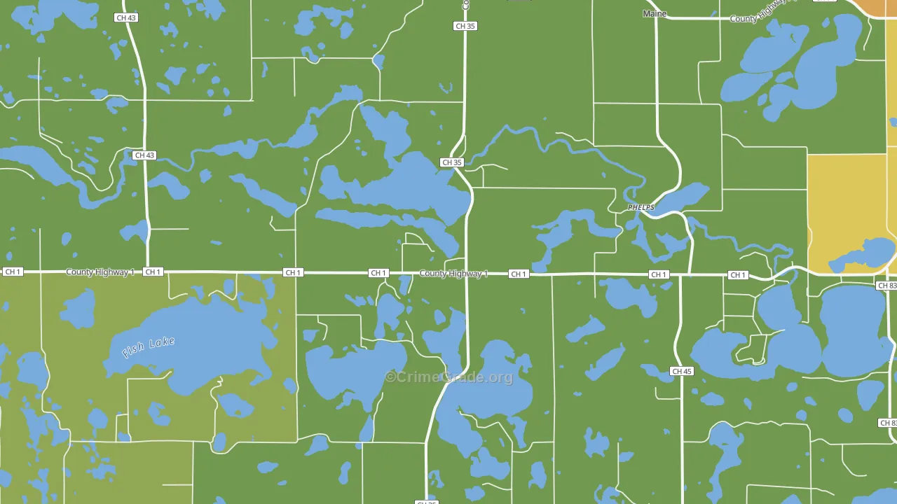 Phelps, MN Map of Burglary Rates