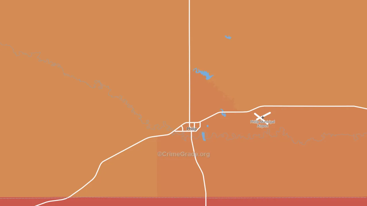 Philip, SD Map of Burglary Rates