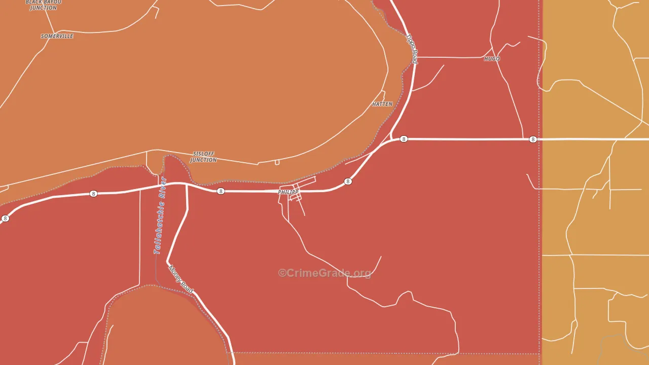 Philipp, MS Map of Burglary Rates