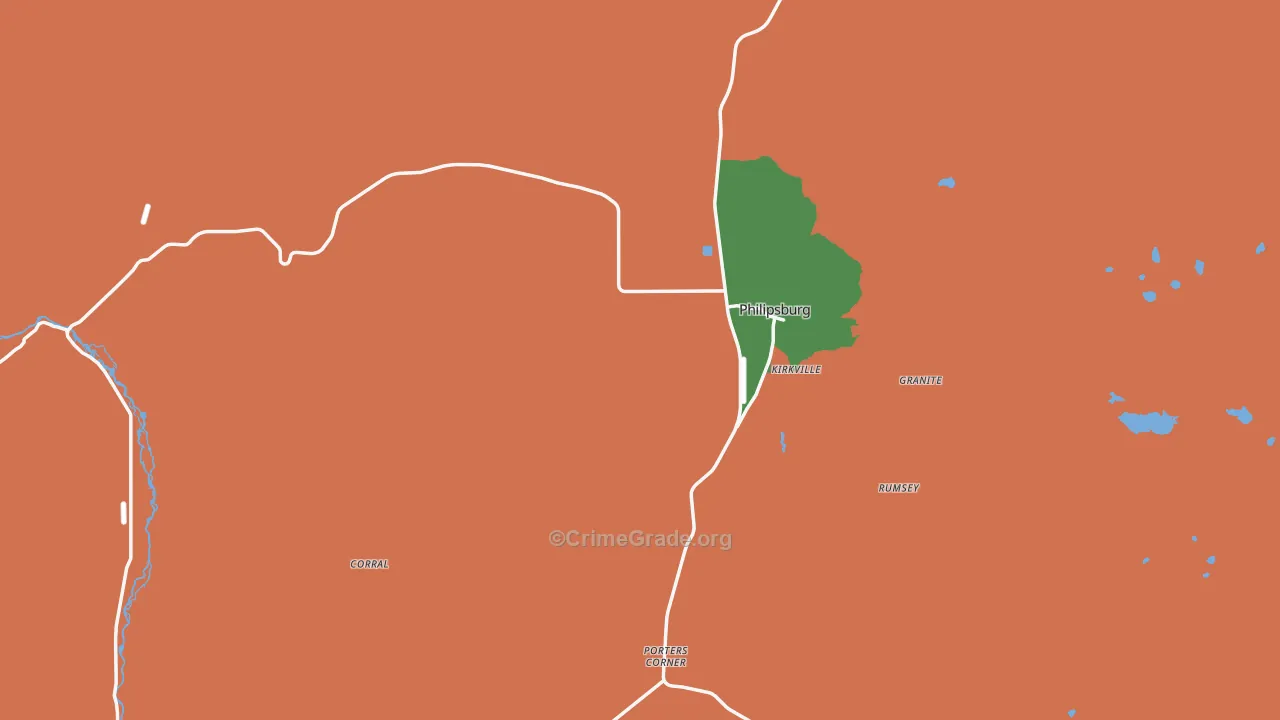 Philipsburg, MT Map of Burglary Rates
