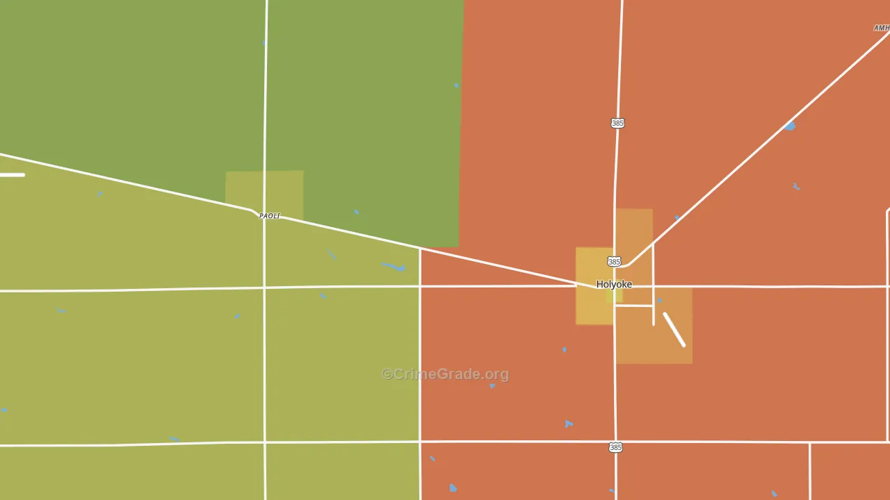 Phillips County, CO Map of Burglary Rates