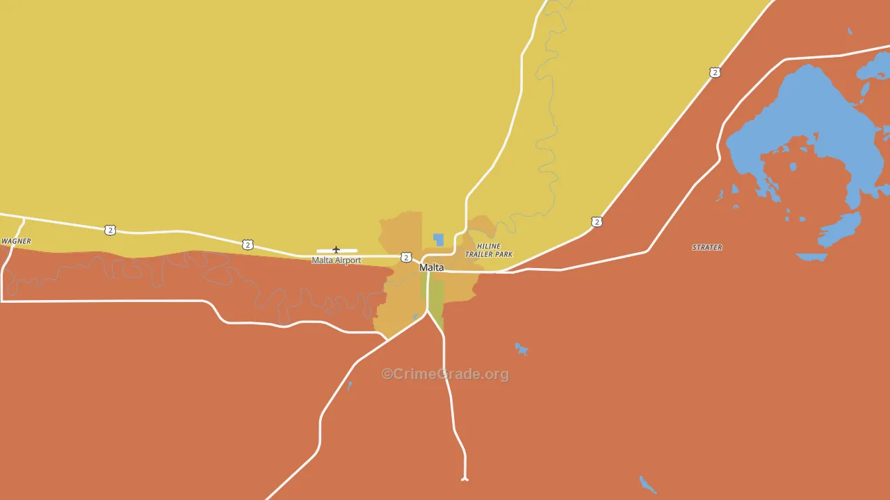Phillips County, MT Map of Burglary Rates