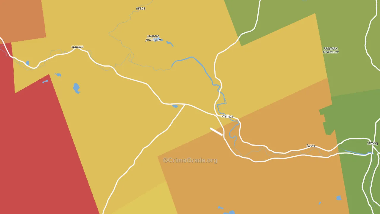 Phillips, ME Map of Burglary Rates
