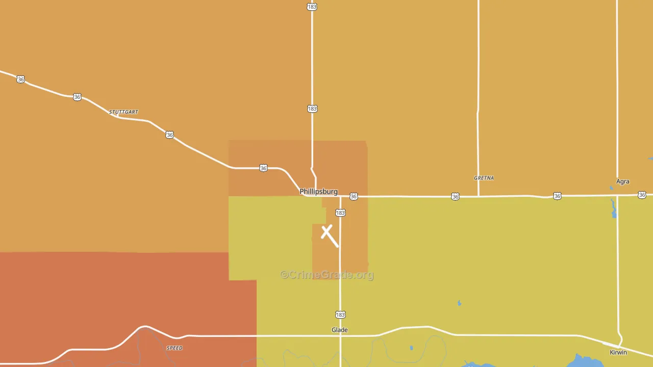 Phillipsburg, KS Map of Burglary Rates
