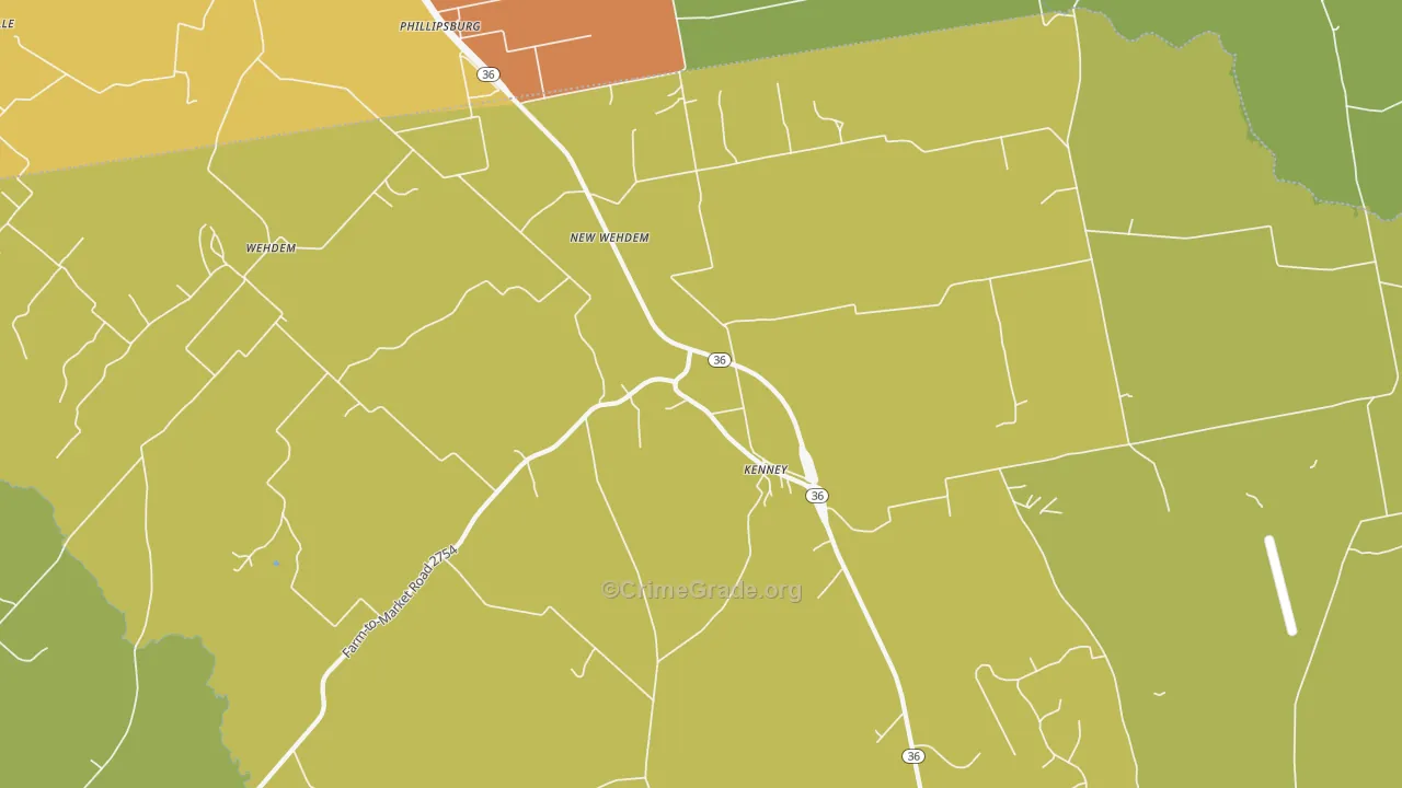 Phillipsburg, TX Map of Burglary Rates