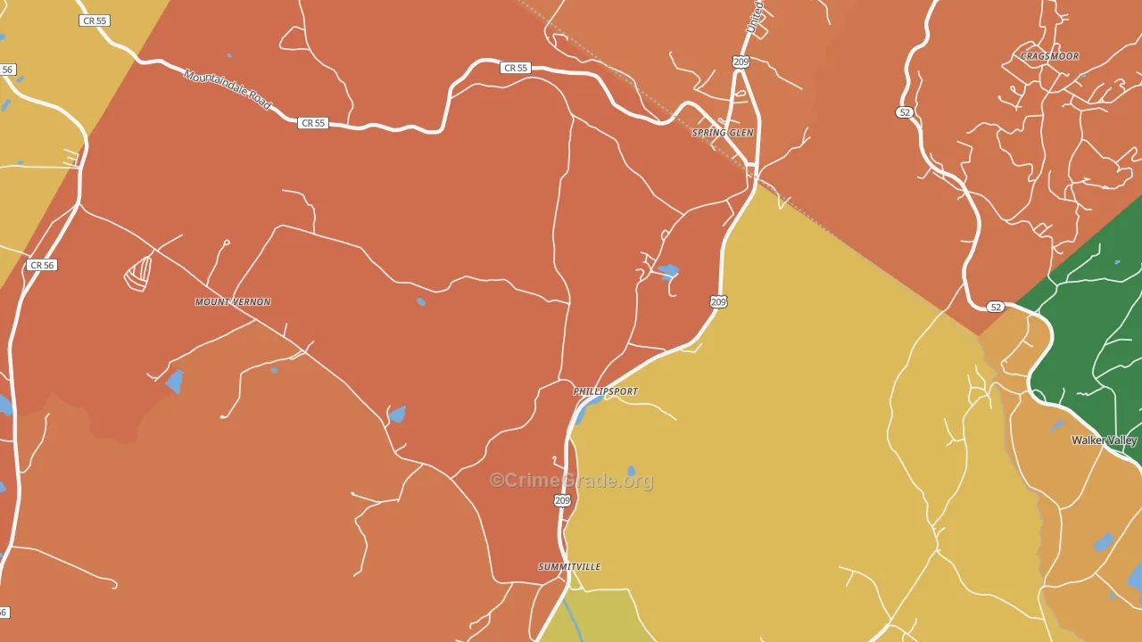 Phillipsport, NY Map of Burglary Rates