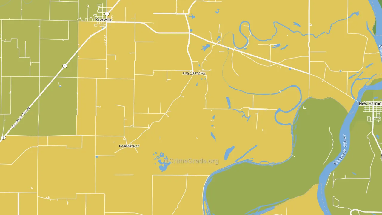 Phillipstown, IL Map of Burglary Rates