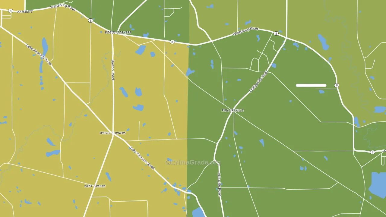 Phillipsville, PA Map of Burglary Rates
