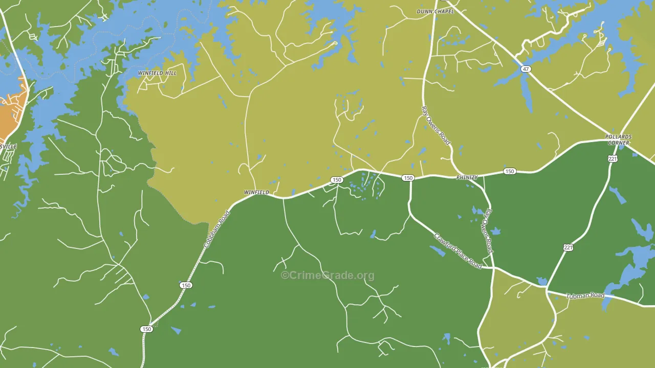 Phinizy, GA Map of Burglary Rates