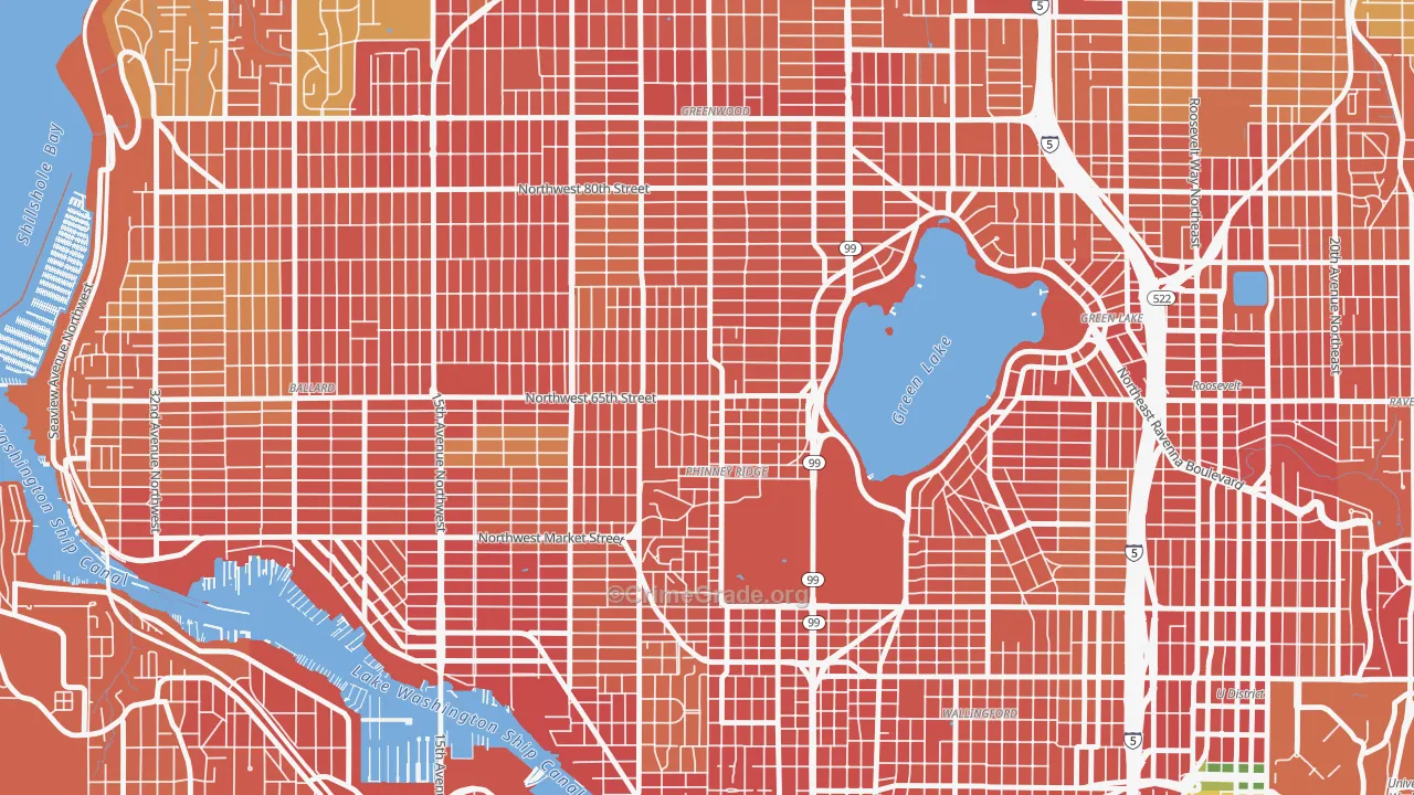 Phinney Ridge, Seattle, WA Map of Burglary Rates