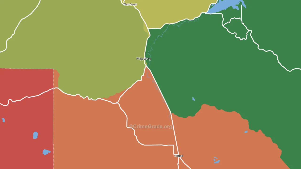 Phippsburg, CO Map of Burglary Rates