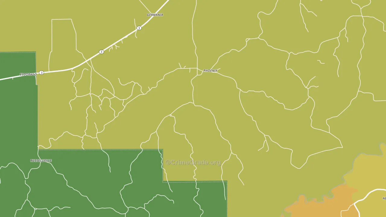 Phoenix, MS Map of Burglary Rates