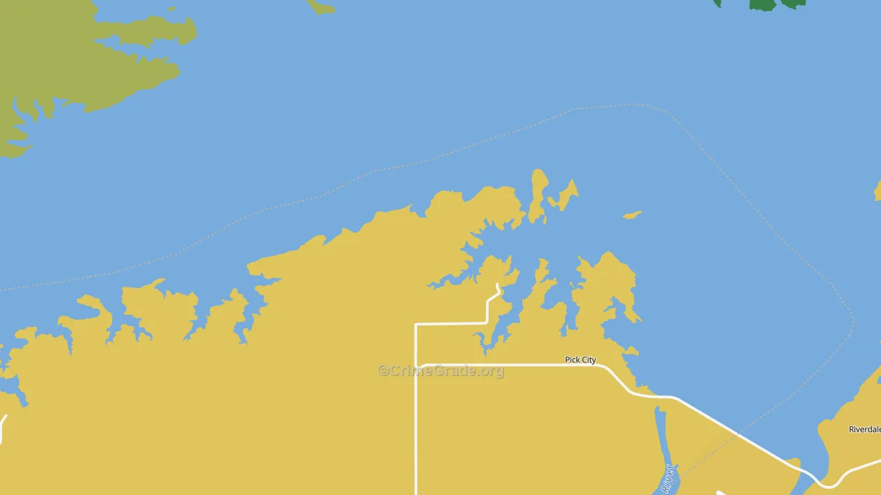 Pick City, ND Map of Burglary Rates