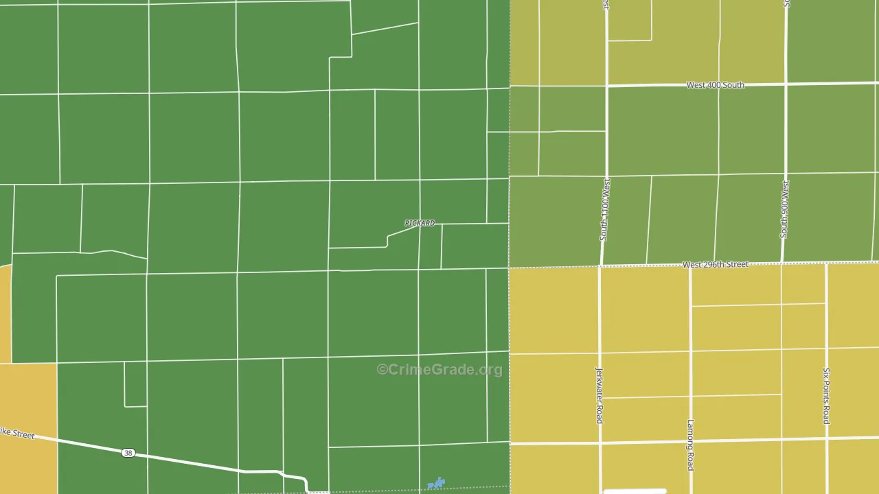 Pickard, IN Map of Burglary Rates
