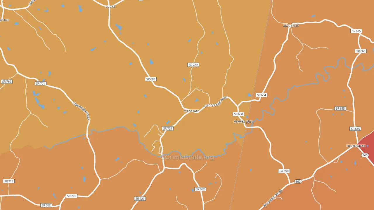 Pickaway, VA Map of Burglary Rates