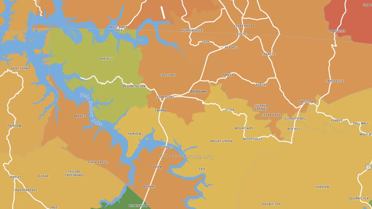 Pickett County, TN Map of Burglary Rates