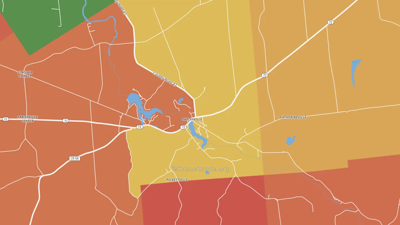Pickettville, NY Map of Burglary Rates