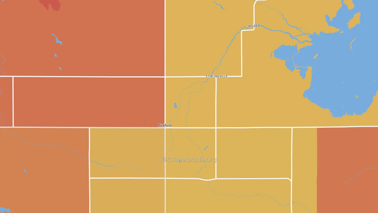 Pickford, MI Map of Burglary Rates