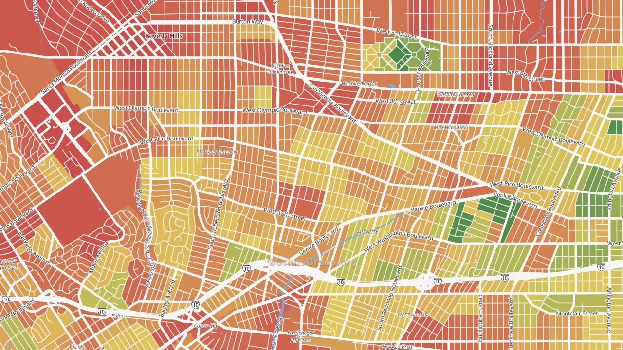 Pico-Robertson, Los Angeles, CA Map of Burglary Rates