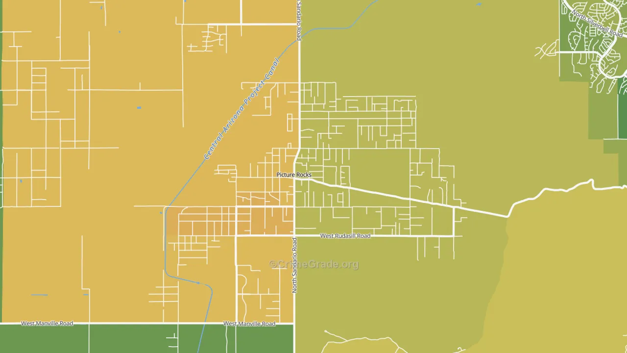 Picture Rocks, AZ Map of Burglary Rates